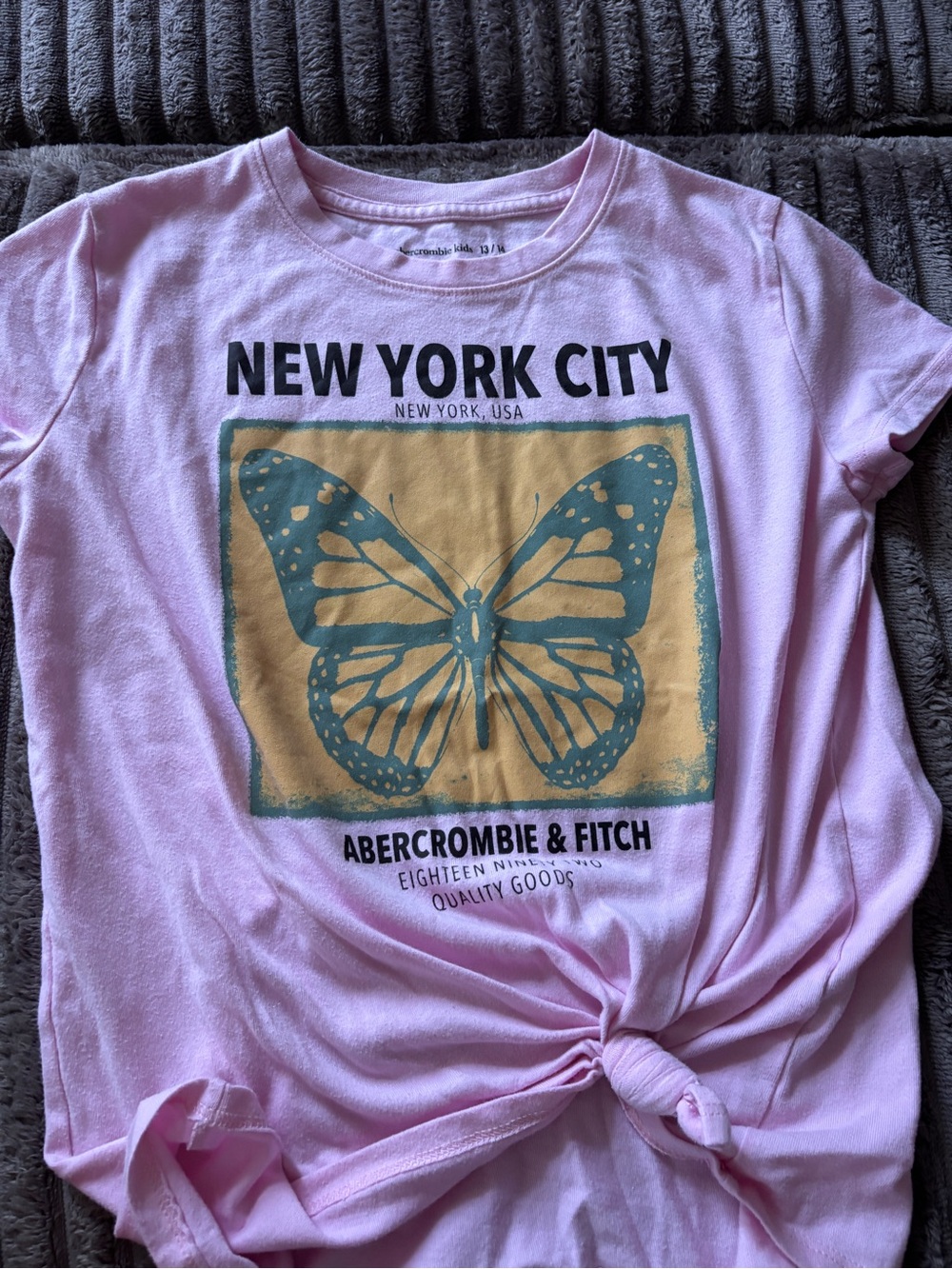abercrombie kids Pink New York City Butterfly Graphic Tee